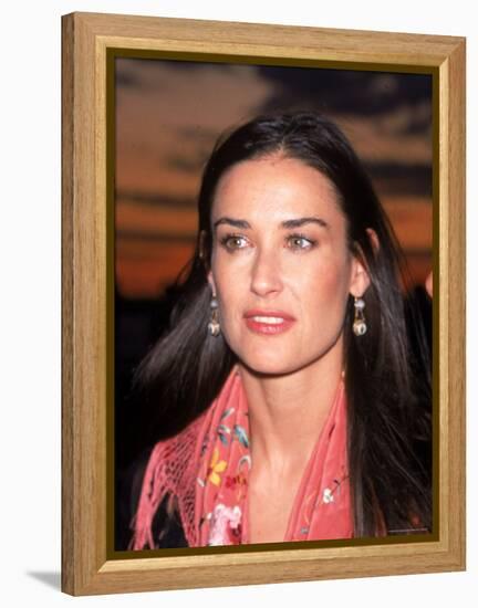 Actress Demi Moore at Debut of Talk Magazine at Liberty Island-Dave Allocca-Framed Premier Image Canvas