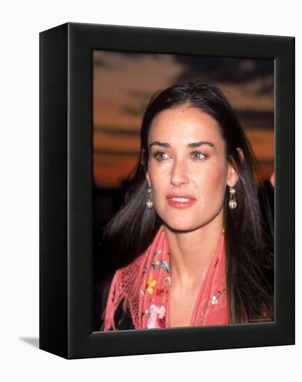 Actress Demi Moore at Debut of Talk Magazine at Liberty Island-Dave Allocca-Framed Premier Image Canvas