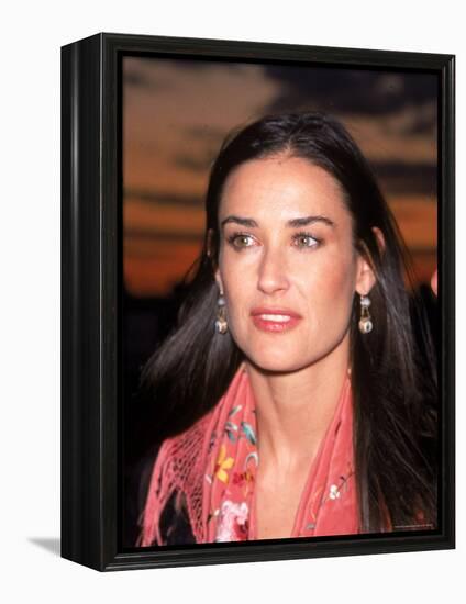 Actress Demi Moore at Debut of Talk Magazine at Liberty Island-Dave Allocca-Framed Premier Image Canvas