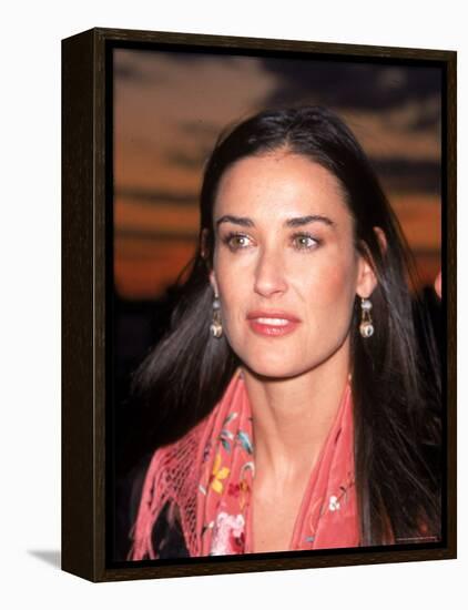 Actress Demi Moore at Debut of Talk Magazine at Liberty Island-Dave Allocca-Framed Premier Image Canvas