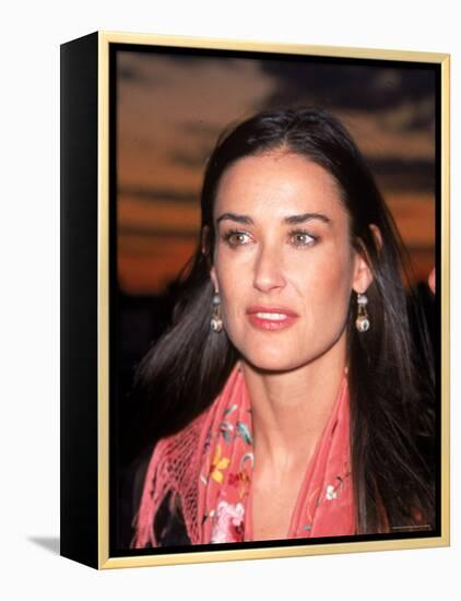 Actress Demi Moore at Debut of Talk Magazine at Liberty Island-Dave Allocca-Framed Premier Image Canvas