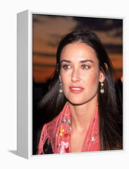 Actress Demi Moore at Debut of Talk Magazine at Liberty Island-Dave Allocca-Framed Premier Image Canvas