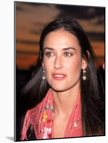 Actress Demi Moore at Debut of Talk Magazine at Liberty Island-Dave Allocca-Mounted Premium Photographic Print