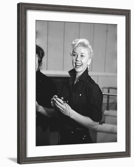 Actress Doris Day During Rehearsals for the Film "Calamity Jane"-Ed Clark-Framed Premium Photographic Print