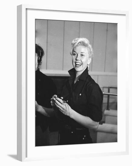 Actress Doris Day During Rehearsals for the Film "Calamity Jane"-Ed Clark-Framed Premium Photographic Print