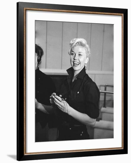 Actress Doris Day During Rehearsals for the Film "Calamity Jane"-Ed Clark-Framed Premium Photographic Print