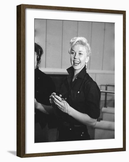 Actress Doris Day During Rehearsals for the Film "Calamity Jane"-Ed Clark-Framed Premium Photographic Print