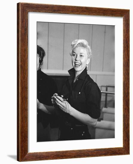 Actress Doris Day During Rehearsals for the Film "Calamity Jane"-Ed Clark-Framed Premium Photographic Print