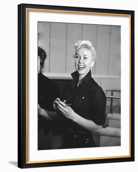 Actress Doris Day During Rehearsals for the Film "Calamity Jane"-Ed Clark-Framed Premium Photographic Print