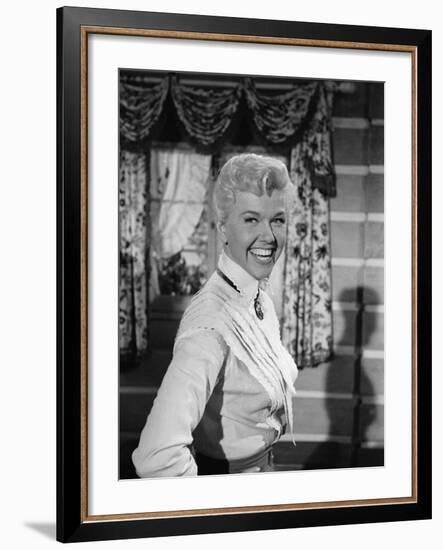 Actress Doris Day in Costume on the Set of "Calamity Jane"-Ed Clark-Framed Premium Photographic Print