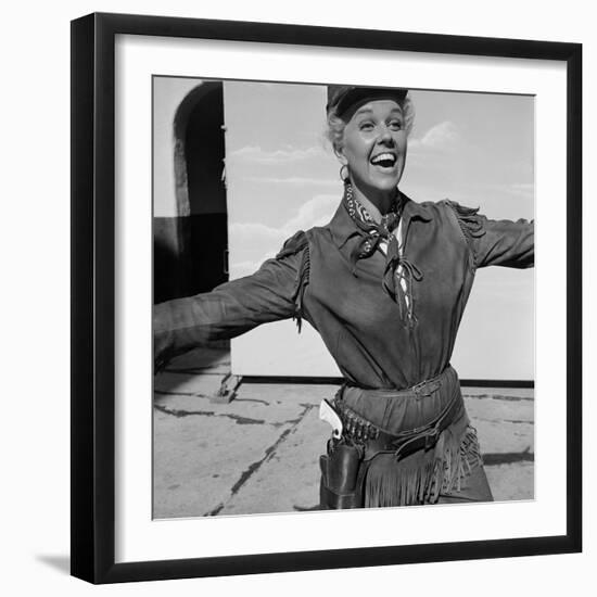 Actress Doris Day in Costume on the Set of "Calamity Jane"-Ed Clark-Framed Premium Photographic Print