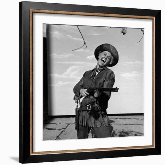 Actress Doris Day in Costume on the Set of "Calamity Jane"-Ed Clark-Framed Premium Photographic Print