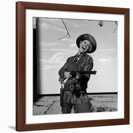 Actress Doris Day in Costume on the Set of "Calamity Jane"-Ed Clark-Framed Premium Photographic Print