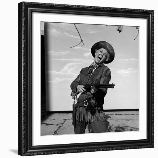 Actress Doris Day in Costume on the Set of "Calamity Jane"-Ed Clark-Framed Premium Photographic Print