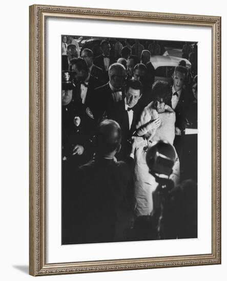 Actress Elizabeth Taylor in Crowd with Eddie Fisher-Grey Villet-Framed Premium Photographic Print