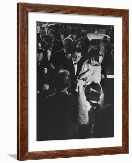 Actress Elizabeth Taylor in Crowd with Eddie Fisher-Grey Villet-Framed Premium Photographic Print