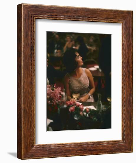 Actress Elizabeth Taylor in the Louis Sherry Bar, Metropolitan Opera Opening, New York, NY, 1959-Yale Joel-Framed Photographic Print