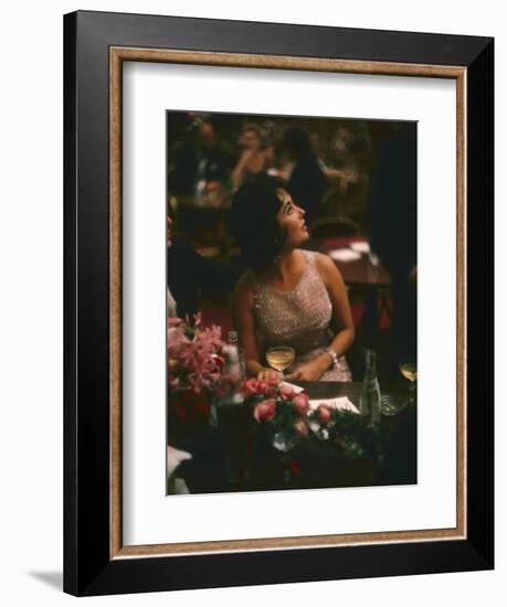 Actress Elizabeth Taylor in the Louis Sherry Bar, Metropolitan Opera Opening, New York, NY, 1959-Yale Joel-Framed Photographic Print