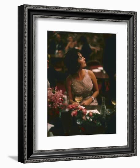 Actress Elizabeth Taylor in the Louis Sherry Bar, Metropolitan Opera Opening, New York, NY, 1959-Yale Joel-Framed Photographic Print