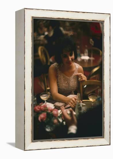 Actress Elizabeth Taylor in the Louis Sherry Bar, Metropolitan Opera Opening, New York, NY, 1959-Yale Joel-Framed Premier Image Canvas