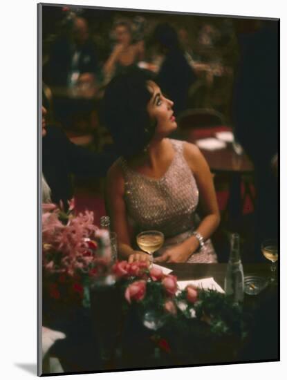 Actress Elizabeth Taylor in the Louis Sherry Bar, Metropolitan Opera Opening, New York, NY, 1959-Yale Joel-Mounted Photographic Print