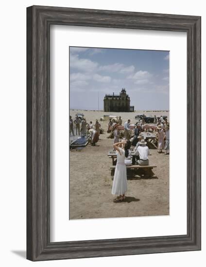 Actress Elizabeth Taylor on the Set of the Film 'Giant', Near Marfa, Texas, 1956-Allan Grant-Framed Photographic Print