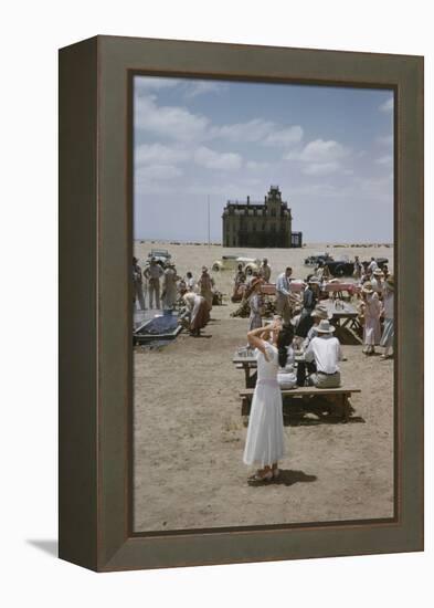 Actress Elizabeth Taylor on the Set of the Film 'Giant', Near Marfa, Texas, 1956-Allan Grant-Framed Premier Image Canvas