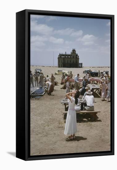 Actress Elizabeth Taylor on the Set of the Film 'Giant', Near Marfa, Texas, 1956-Allan Grant-Framed Premier Image Canvas