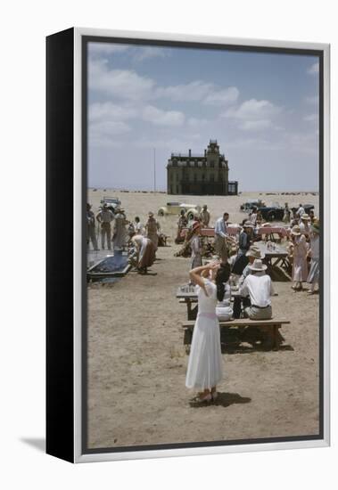 Actress Elizabeth Taylor on the Set of the Film 'Giant', Near Marfa, Texas, 1956-Allan Grant-Framed Premier Image Canvas