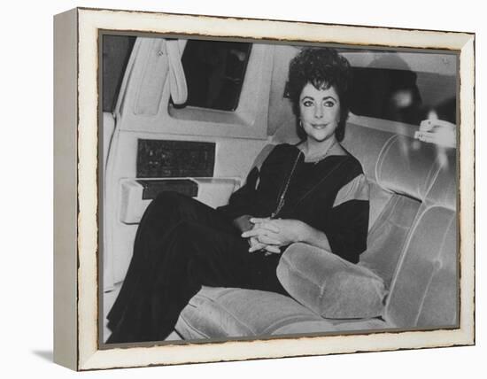 Actress Elizabeth Taylor Sitting in the Back of a Limo-David Mcgough-Framed Premier Image Canvas