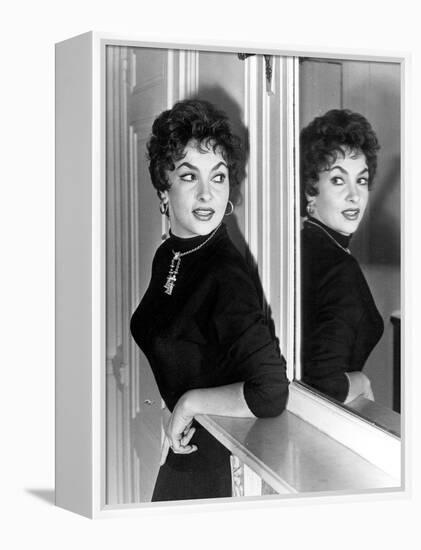 Actress Gina Lollobrigida October 31, 1955-null-Framed Stretched Canvas