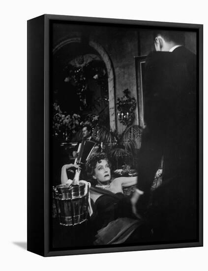 Actress Gloria Swanson and William Holden in Scene from "Sunset Boulevard"-null-Framed Premier Image Canvas