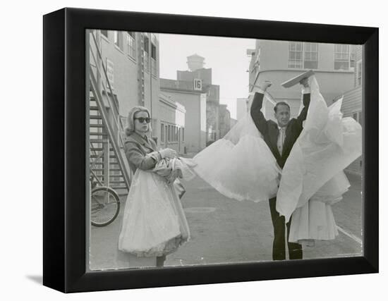 Actress Grace Kelly Leaving Hollywood Studio Lot for Last Time Before Her Marriage-Allan Grant-Framed Premier Image Canvas