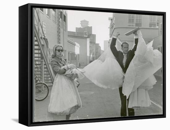 Actress Grace Kelly Leaving Hollywood Studio Lot for Last Time Before Her Marriage-Allan Grant-Framed Premier Image Canvas