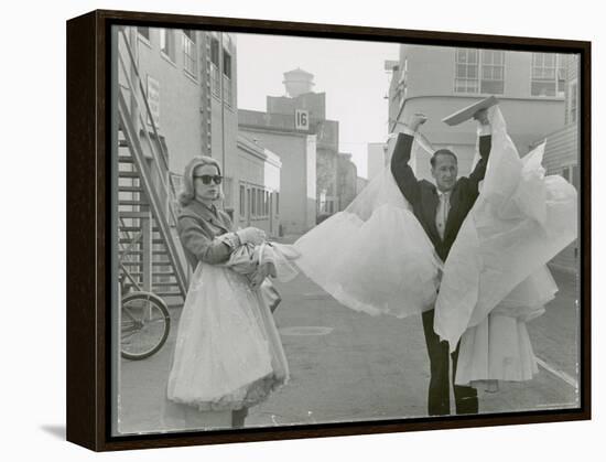 Actress Grace Kelly Leaving Hollywood Studio Lot for Last Time Before Her Marriage-Allan Grant-Framed Premier Image Canvas