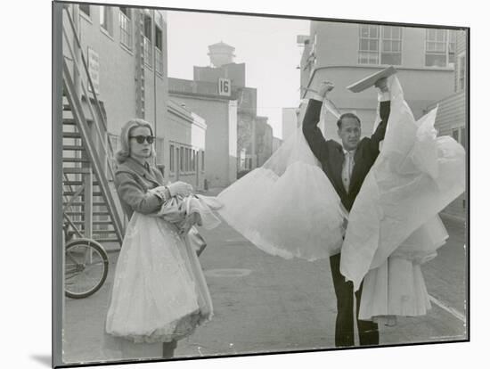 Actress Grace Kelly Leaving Hollywood Studio Lot for Last Time Before Her Marriage-Allan Grant-Mounted Premium Photographic Print