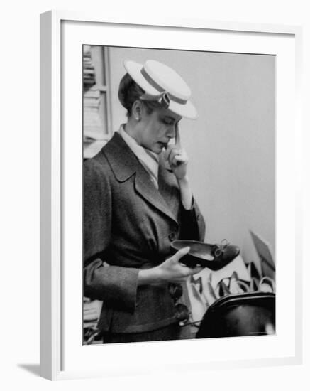 Actress Grace Kelly Shopping for Shoes-Lisa Larsen-Framed Premium Photographic Print