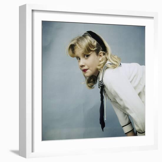 Actress Hayley Mills, Wearing Middy Blouse, During Production of the Movie "Pollyanna"-Loomis Dean-Framed Premium Photographic Print