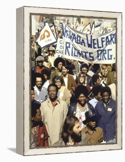 Actress Jane Fonda and Ralph Abernathy Joining Together for a Welfare Rights March-Bill Ray-Framed Premier Image Canvas