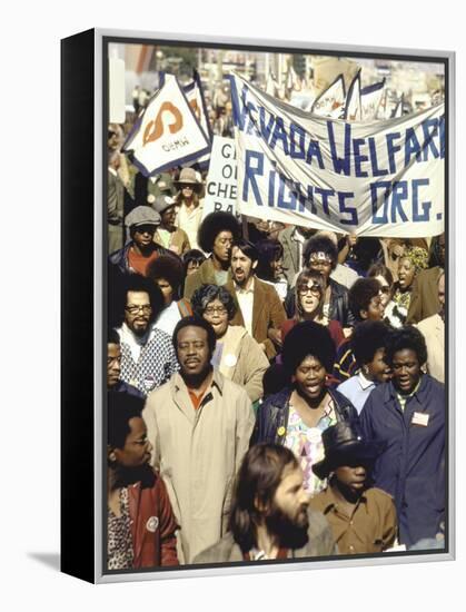 Actress Jane Fonda and Ralph Abernathy Joining Together for a Welfare Rights March-Bill Ray-Framed Premier Image Canvas