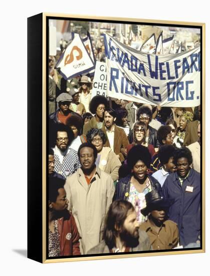 Actress Jane Fonda and Ralph Abernathy Joining Together for a Welfare Rights March-Bill Ray-Framed Premier Image Canvas