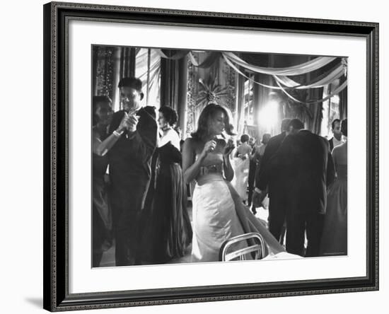 Actress Jane Fonda Dancing Amidst Others of the Nation's Elite at Society Gala Ball-Yale Joel-Framed Premium Photographic Print