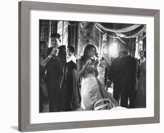 Actress Jane Fonda Dancing Amidst Others of the Nation's Elite at Society Gala Ball-Yale Joel-Framed Premium Photographic Print