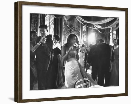 Actress Jane Fonda Dancing Amidst Others of the Nation's Elite at Society Gala Ball-Yale Joel-Framed Premium Photographic Print