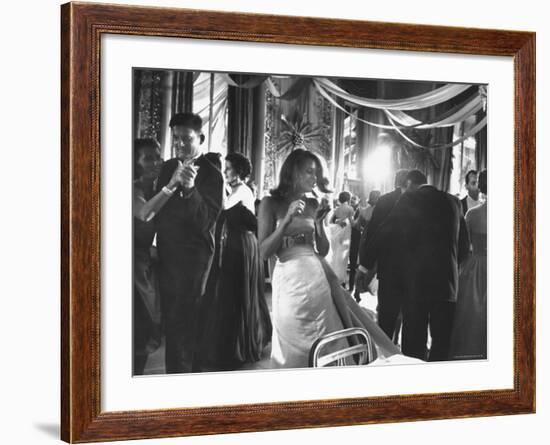 Actress Jane Fonda Dancing Amidst Others of the Nation's Elite at Society Gala Ball-Yale Joel-Framed Premium Photographic Print