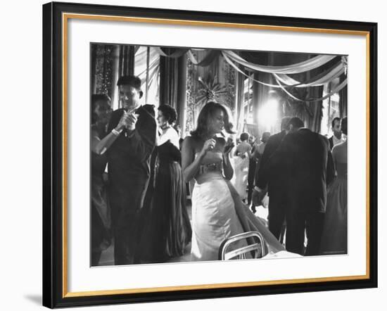 Actress Jane Fonda Dancing Amidst Others of the Nation's Elite at Society Gala Ball-Yale Joel-Framed Premium Photographic Print