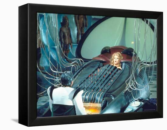 Actress Jane Fonda trapped in Machine which kills during scene from Roger Vadim's "Barbarella"-Carlo Bavagnoli-Framed Premier Image Canvas