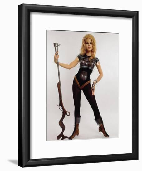 Actress Jane Fonda Wearing Space Age Costume for Title Role in Roger Vadim's Film "Barbarella"-Carlo Bavagnoli-Framed Premium Photographic Print