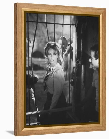 Actress Jeanne Moreau During Filming of "Viva Maria"-Ralph Crane-Framed Premier Image Canvas
