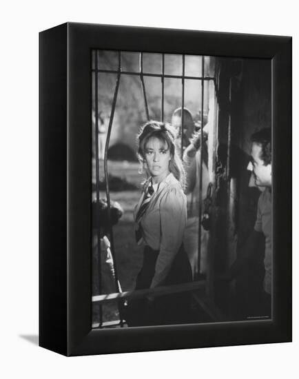 Actress Jeanne Moreau During Filming of "Viva Maria"-Ralph Crane-Framed Premier Image Canvas